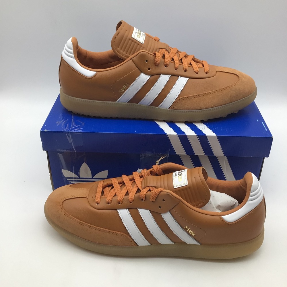 Adidas Samba Golf Shoes Mens Size 15 Tan White Gum Leather Spiked JR4466 NEW